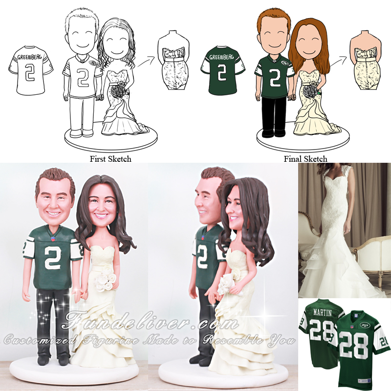 New York Jets wedding cake topper